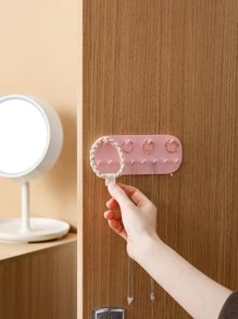 1pc Plastic Wall Mounted Jewelry Storage Rack, Modern Solid Wall Mounted Jewelry Rack For Home Back To School
