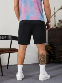 Manfinity Homme Men Plus Striped Drawstring Waist Shorts