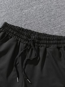 Manfinity Homme Men Plus Striped Drawstring Waist Shorts