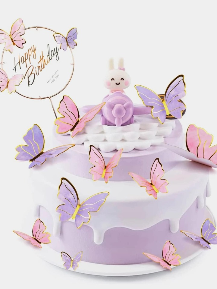 21 Pièces Décorations Gâteau Papillon Décorations Gâteau - Morocco