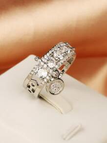 Anillo abierto zirconia cúbica
