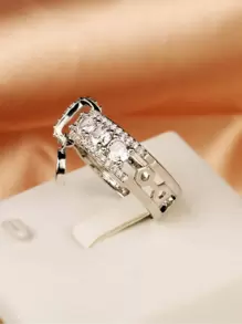 Anillo abierto zirconia cúbica