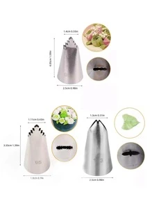 3 piezas Boquilla de acero inoxidable - Plateado - Ver 2