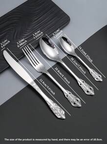 4pcs Stainless Steel Cutlery Set - Silver - View 3
