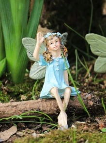 6入組花仙子設計花園裝飾品,現代合成樹脂花園雕像適用於花園 - 彩色 - 查看 5