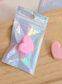20pcs/set Plastic Gift Bag, Modern Holographic Clear Gift Packaging Bag For Party - Silver - View 4