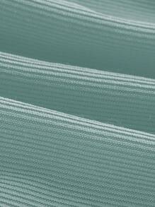 SHEIN ICON 素色交叉後綁帶寬帶上衣 - 薄荷藍 - 查看 3