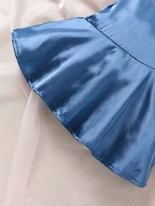 Baby Solid Satin Cami Dress - Blue - View 5