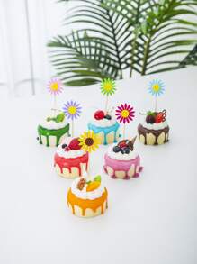 12入組夏日向日葵主題杯子蛋糕插銷,家庭節日派對蛋糕裝飾