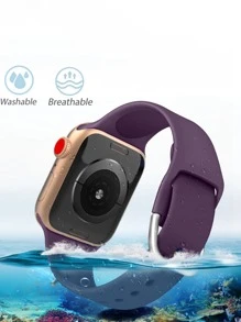 矽膠素色錶帶適用於Apple Watch - 紫色 - 查看 5