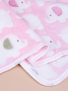 PETSIN 1pc Coral Fleece Elephant Pink Cartoon Pet Blanket, Suitable For Cats/Small-Medium Dogs, Lightweight Throw Blanket For Spring/Summer