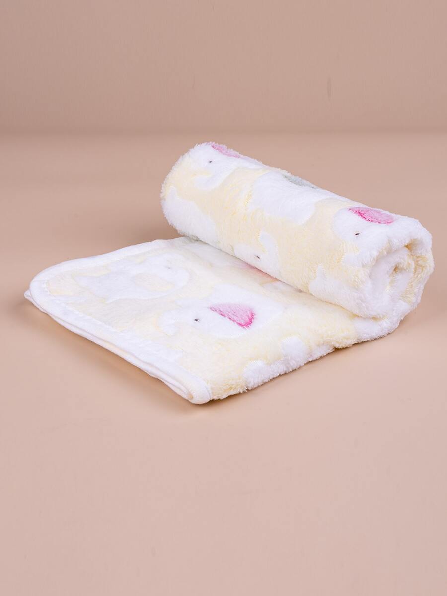 Dono 1 gói chăn thú cưng hoạt hình màu hồng bằng lông cừu san hô hình voi, thích hợp cho chó nhỏ/vừa, mèo, nhẹ cho mùa xuân/hè