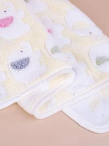 Dono 1 gói chăn thú cưng hoạt hình màu hồng bằng lông cừu san hô hình voi, thích hợp cho chó nhỏ/vừa, mèo, nhẹ cho mùa xuân/hè - Màu vàng - Xem 4