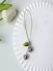 Lily Of The Valley, Daisy And Cherry Blossom Design Phone Lanyard - Multicolor - View 1