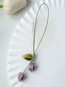 Lily Of The Valley, Daisy And Cherry Blossom Design Phone Lanyard - Multicolor - View 3