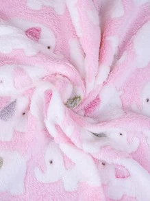 PETSIN 1pc Coral Fleece Elephant Pink Cartoon Pet Blanket, Suitable For Cats/Small-Medium Dogs, Lightweight Throw Blanket For Spring/Summer