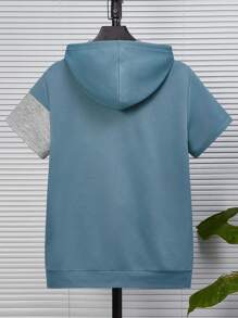 GENTILAND Men Colorblock Patched Detail Drawstring Hoodie - Multicolor - View 2