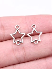 40pcs/set Creative Zinc Alloy Star Design DIY Jewelry Making Connector For Women For DIY Jewelry Making - Ancient Silver - View 1