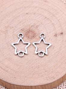 40pcs/set Creative Zinc Alloy Star Design DIY Jewelry Making Connector For Women For DIY Jewelry Making - Ancient Silver - View 3