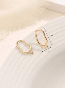 10pcs/set Fashionable Geometric Design Earring Posts Stud For DIY Earrings Jewelry Making - Gold - View 3