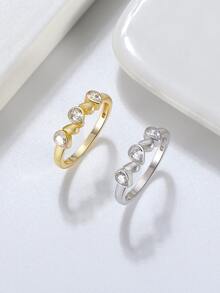 1 Miếng Duyên dáng Khối Zirconia  Trang trí Màu bạc Ban nhạc đám cưới Đối với phụ nữ Đối với Qủa tặng Hôn ước Trang sức cô dâu - Vàng - Xem 1