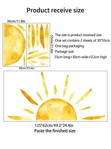 1 set de calcomanías decorativas de pared para el cuarto de sol, calcomanías, vinilo decorativo para decoración del hogar, artículos de decoración primaveral para refrescar tu hogar, calcomanías de decoración de ramas