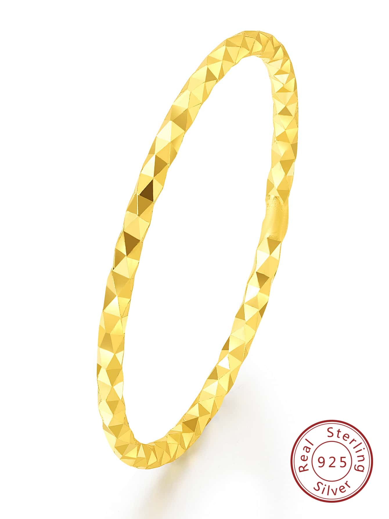 1入組極簡銀戒指適用於女士適用於約會禮物 - 金黃色 - 查看 1