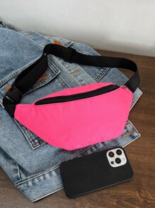 Medium Waist Bag Solid Colour - Hot Pink - View 3