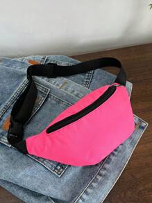 Medium Waist Bag Solid Colour - Hot Pink - View 9