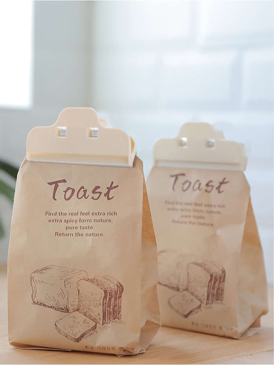 5pcs/set ABS Food Sealing Clip, Modern Beige Moisture Proof Sealing Clip For Food - Beige - View 1