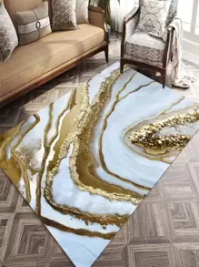 1pc Polyester Rug, Modern Graphic Floor Carpet For Living Room - Multicolor - View 1