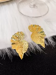 Bông tai thiết kế lá - Vàng - Xem 2