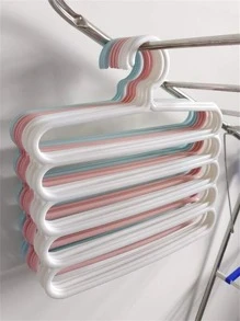 1pc Plastic Hanger, Modern Solid Color Multifunctional Durable Clothes Hanger For Home - Multicolor - View 8