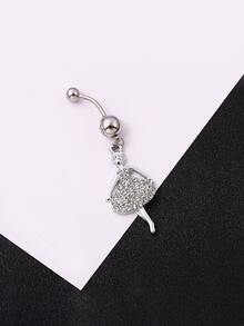 Anillo de vientre con diseño de diamante de imitación bailarina