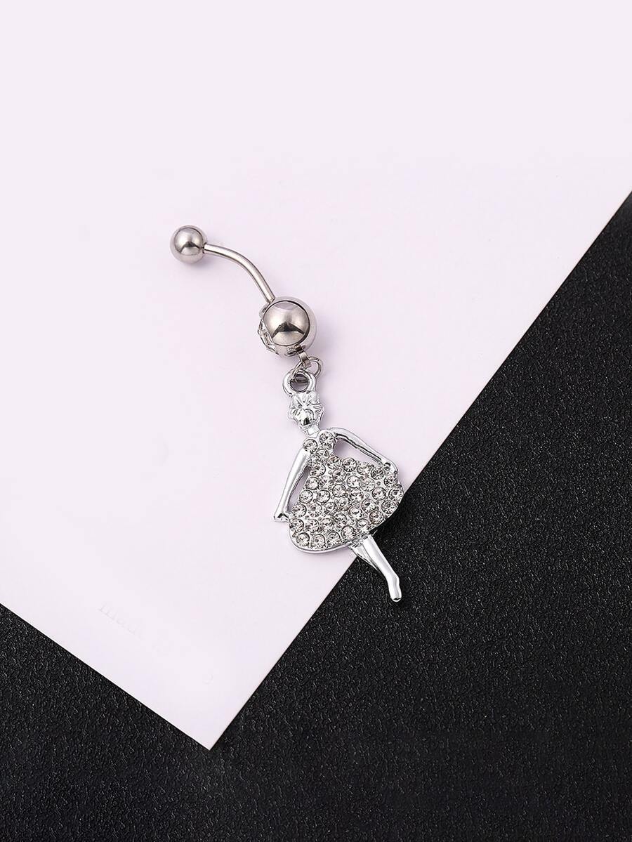 Anillo de vientre con diseño de diamante de imitación bailarina