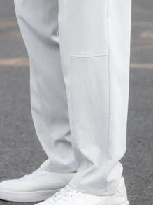 Manfinity Hypemode 男士休閒純色束口收緊褲 - 淺灰色 - 查看 3