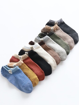 10 pares calcetines tobilleros de canalé