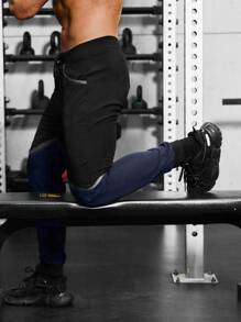 Manfinity Sport Corelite Hombres Pantalones deportivos de color combinado de cintura con cordón - Multicolor - Ver 3