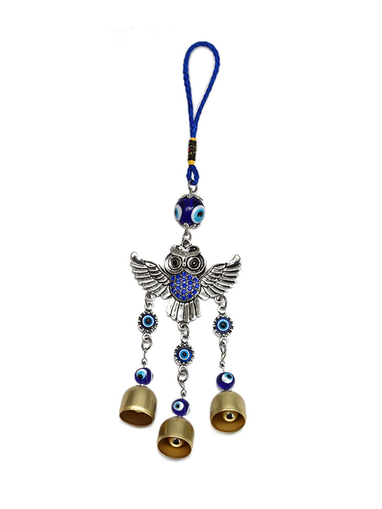 1 carillón de viento de aleación de cobre, búho Vintage y decoración de mal de ojo colgante de pared - Multicolor - Ver 1