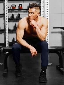 Manfinity Sport Corelite Hombres Pantalones deportivos de color combinado de cintura con cordón - Multicolor - Ver 5