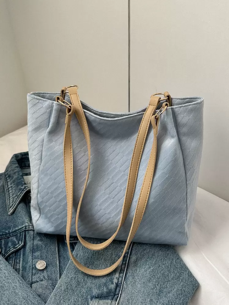 Bolsa cuadrada minimalista doble asa - Azul - Añade 1