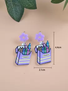 蠟筆耳墜 - 彩色 - 查看 4