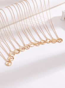 1 vòng cổ mặt dây chuyền biểu tượng chòm sao đính đá Zirconia - Vàng - Xem 3