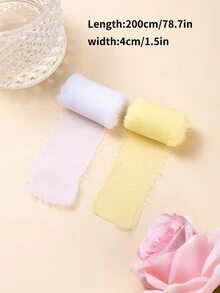 2卷/套無紡布禮品包裝絲帶用於婚禮派對原始裝飾長絲絲帶 - 彩色 - 查看 2