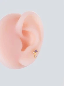 1 pieza Pendiente de tachuela zirconia cúbica adorno - Amarillo Oro - Ver 1