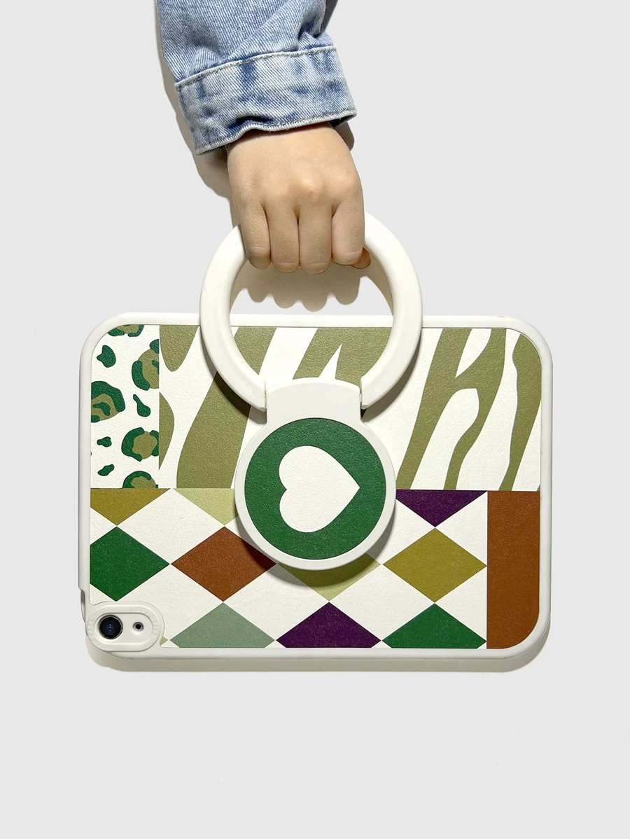 1 mẫu hình trái tim tươi tắn nhiều màu Ốp dày chống rơi 360° Tương thích với máy tính bảng Samsung A7 Lite 8.7'', có chân đế xoay 360° 1 Ốp bảo vệ bằng da tương thích với Ipad thế hệ thứ 10 với chức năng treo & cầm tay