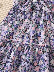 Cô Gái Trẻ Hoa In vui tươi Ngày lễ Đầm Với Cổ chữ V Cho mùa hè - Nhiều màu - Xem 3