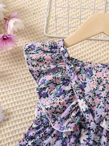 Cô Gái Trẻ Hoa In vui tươi Ngày lễ Đầm Với Cổ chữ V Cho mùa hè - Nhiều màu - Xem 4