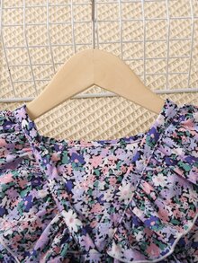 Cô Gái Trẻ Hoa In vui tươi Ngày lễ Đầm Với Cổ chữ V Cho mùa hè - Nhiều màu - Xem 6