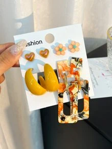 8 chiếc hoa tai trang trí hình trái tim và hoa Valentine - trái cam - Xem 8